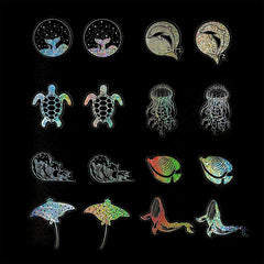 100pcs Transparent Underwater World Stickers Colorful DIY Stickers