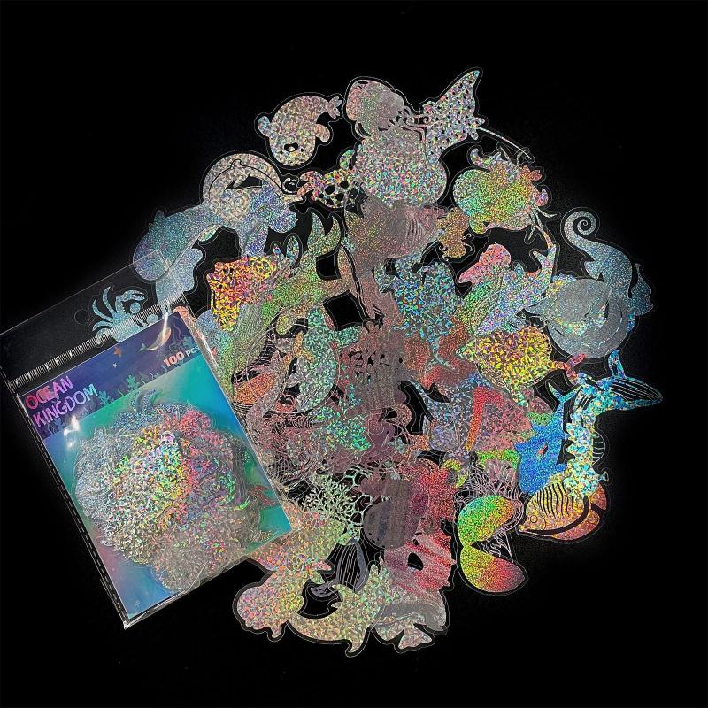 100pcs Transparent Underwater World Stickers Colorful DIY Stickers