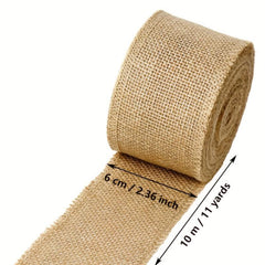 5 Wide Burlap Fabric Ribbon 11 Yards Natural Jute Ribbon Roll for Crafts