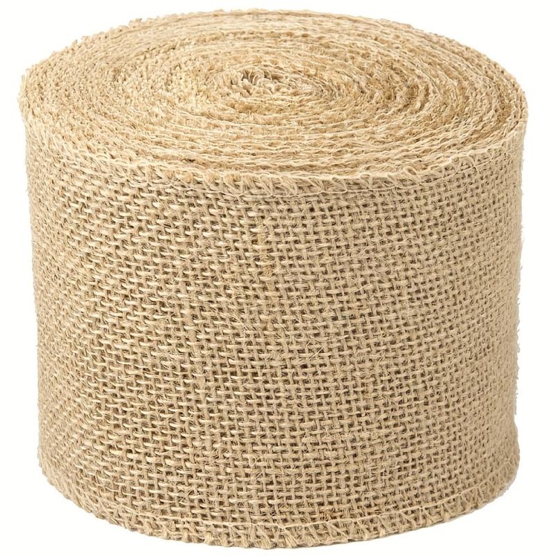 5 Wide Burlap Fabric Ribbon 11 Yards Natural Jute Ribbon Roll for Crafts