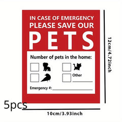 Pet Rescue Window Sticker Emergency Fire Safety Decal Save Our Pets