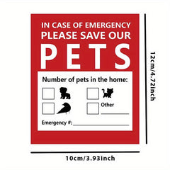 Pet Rescue Window Sticker Emergency Fire Safety Decal Save Our Pets