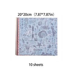 10 Sheets Sea Material Paper Sticker Kids DIY Computer Journal Arts Crafts