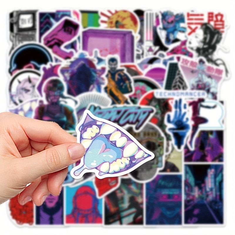 50pcs Cyberpunk Stickers Laptop Phone Waterproof Decoration