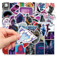 50pcs Cyberpunk Stickers Laptop Phone Waterproof Decoration