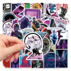 50pcs Cyberpunk Stickers Laptop Phone Waterproof Decoration