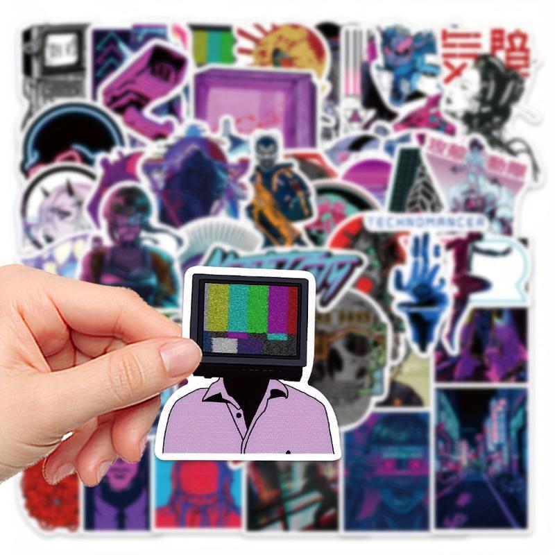 50pcs Cyberpunk Stickers Laptop Phone Waterproof Decoration