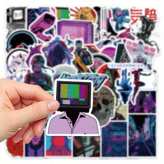 50pcs Cyberpunk Stickers Laptop Phone Waterproof Decoration