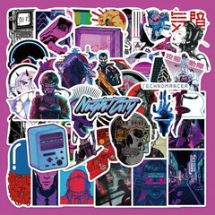 50pcs Cyberpunk Stickers Laptop Phone Waterproof Decoration