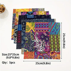 5pcs Retro Fabric Patchwork 24x89 for DIY Craft Doll Clothing Sewing Project