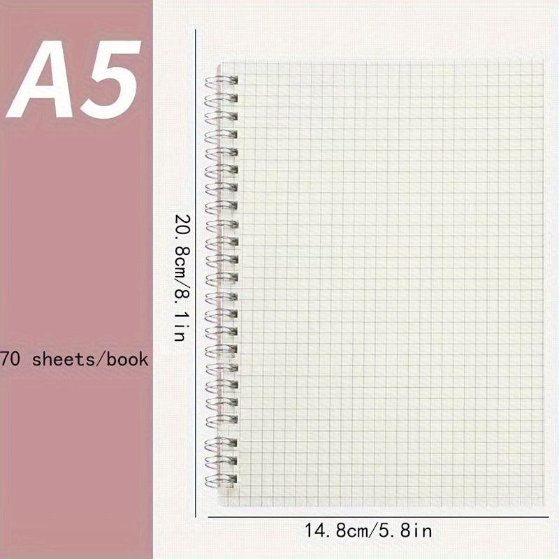 3pcs A5 Spiral Notebook Set Graph Pages 210 Sheets 14.73cm x 20.57cm