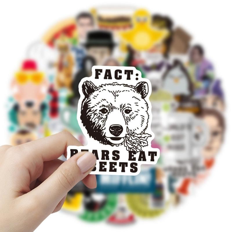 50pcs TV Show Waterproof PVC Doodle Sticker For Laptop Luggage