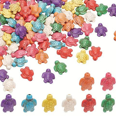 88pcs Synthetic Turquoise Turtle Beads 4 Strands Ocean Animal Spacer Beads