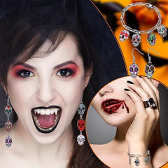 Enamel Skull Charms Halloween Jewelry DIY Making