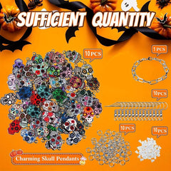 Enamel Skull Charms Halloween Jewelry DIY Making