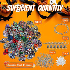 Enamel Skull Charms Halloween Jewelry DIY Making