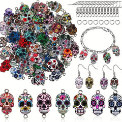 Enamel Skull Charms Halloween Jewelry DIY Making