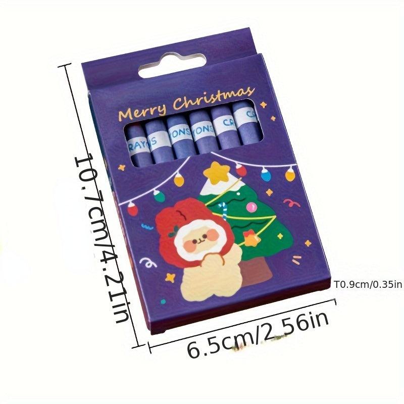 8pcs Christmas Crayon Set Art Pastel Small Gift