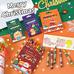 8pcs Christmas Crayon Set Art Pastel Small Gift