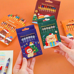 8pcs Christmas Crayon Set Art Pastel Small Gift