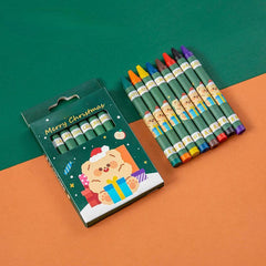 8pcs Christmas Crayon Set Art Pastel Small Gift