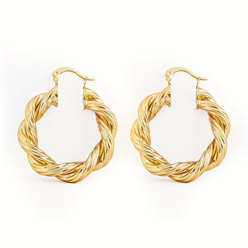 13 Pairs Golden Circle Colorful Ring Earrings