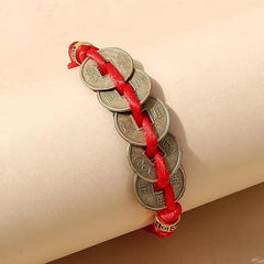 Five Emperor Money Red Rope Bracelet Lucky Transfer