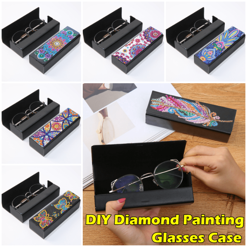 DIY Diamond Painting Glasses Case 5D Crystal Embroidery Kit