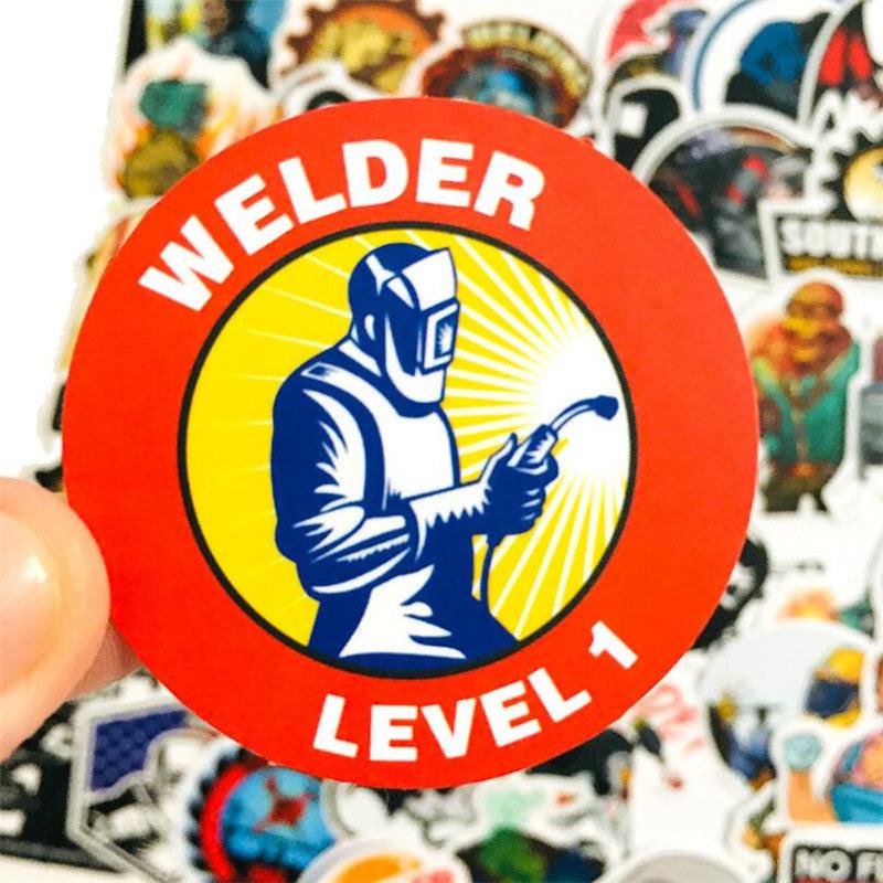 50PCS Toolbox Helmet Welding Stickers for Construction Guitar Notebook