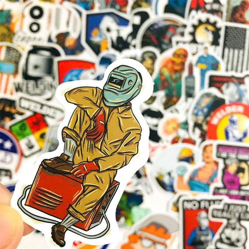 50PCS Toolbox Helmet Welding Stickers for Construction Guitar Notebook