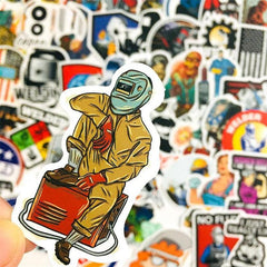 50PCS Toolbox Helmet Welding Stickers for Construction Guitar Notebook