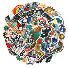 50PCS Toolbox Helmet Welding Stickers for Construction Guitar Notebook