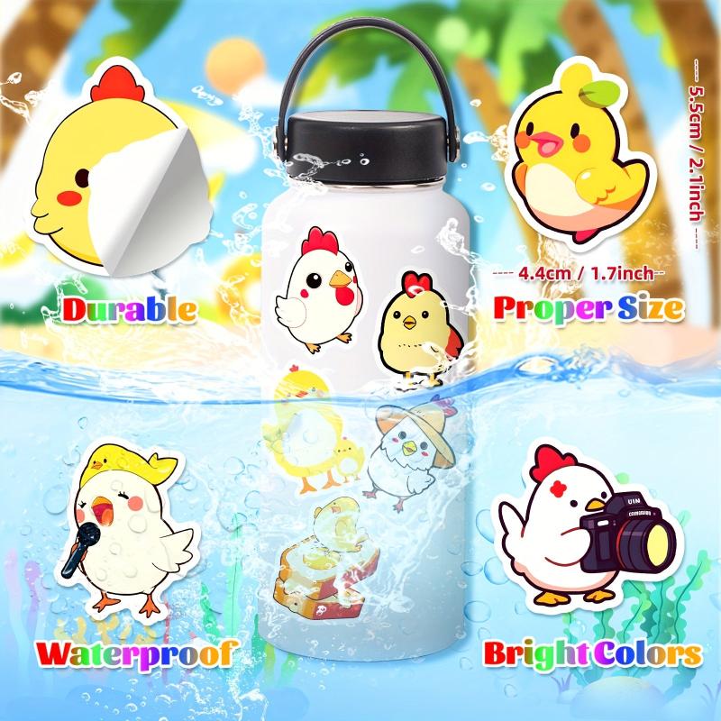 50pcs Chicken Stickers Waterproof Little Yellow Chicken DIY Vinyl Stickers