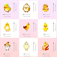 50pcs Chicken Stickers Waterproof Little Yellow Chicken DIY Vinyl Stickers