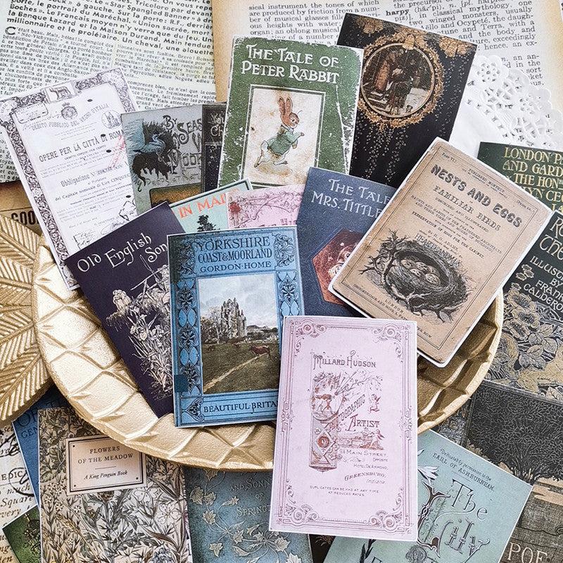 24pcs Old Book Covers Sticker for Children's DIY Stationery Computer Stickers