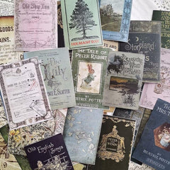 24pcs Old Book Covers Sticker for Children's DIY Stationery Computer Stickers