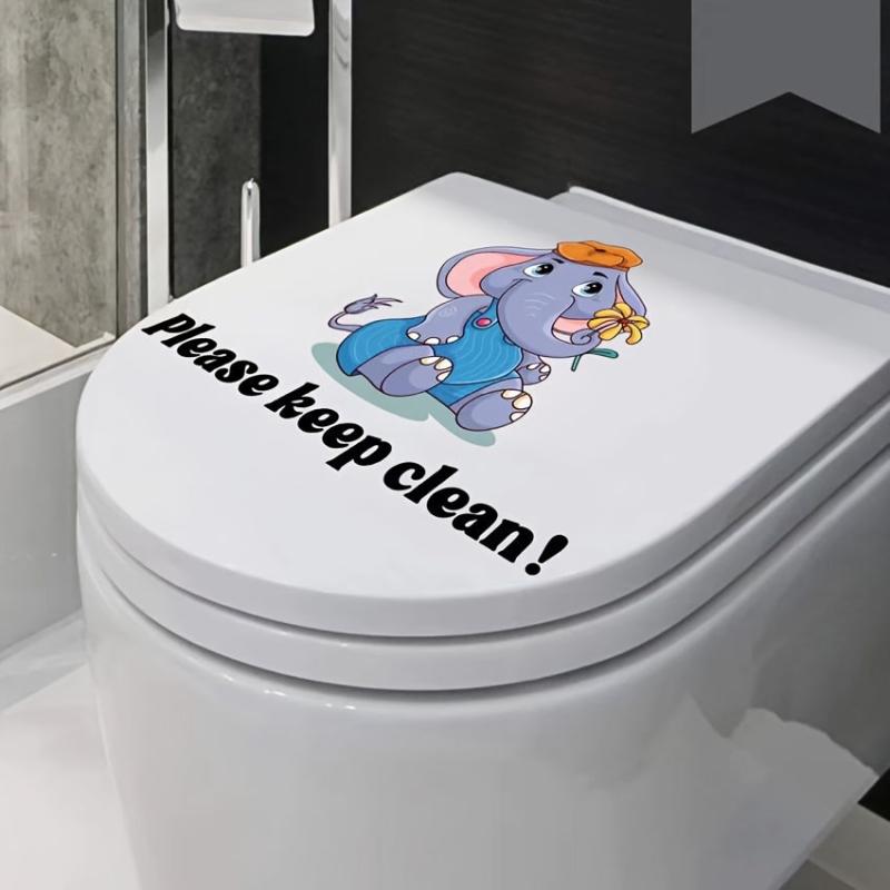English Slogan Bathroom Door Toilet Wall Sticker Decoration