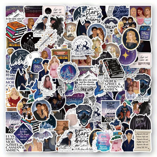60pcs Acotar Merchandise Stickers Pack Waterproof Vinyl Sticker Decals