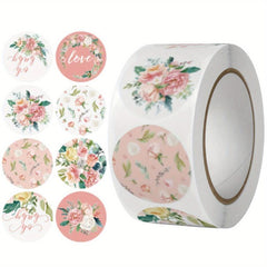 500pcs Love Flowers Decorative Gift Label Stickers