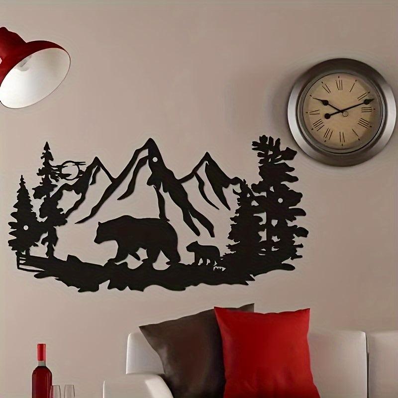 Rustic Iron Wooden Wall Hanging Decoration