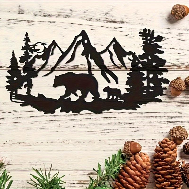 Rustic Iron Wooden Wall Hanging Decoration