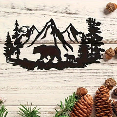 Rustic Iron Wooden Wall Hanging Decoration