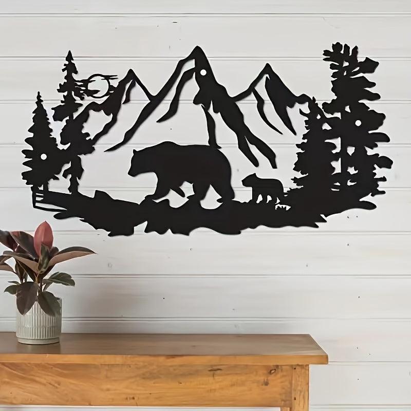 Rustic Iron Wooden Wall Hanging Decoration