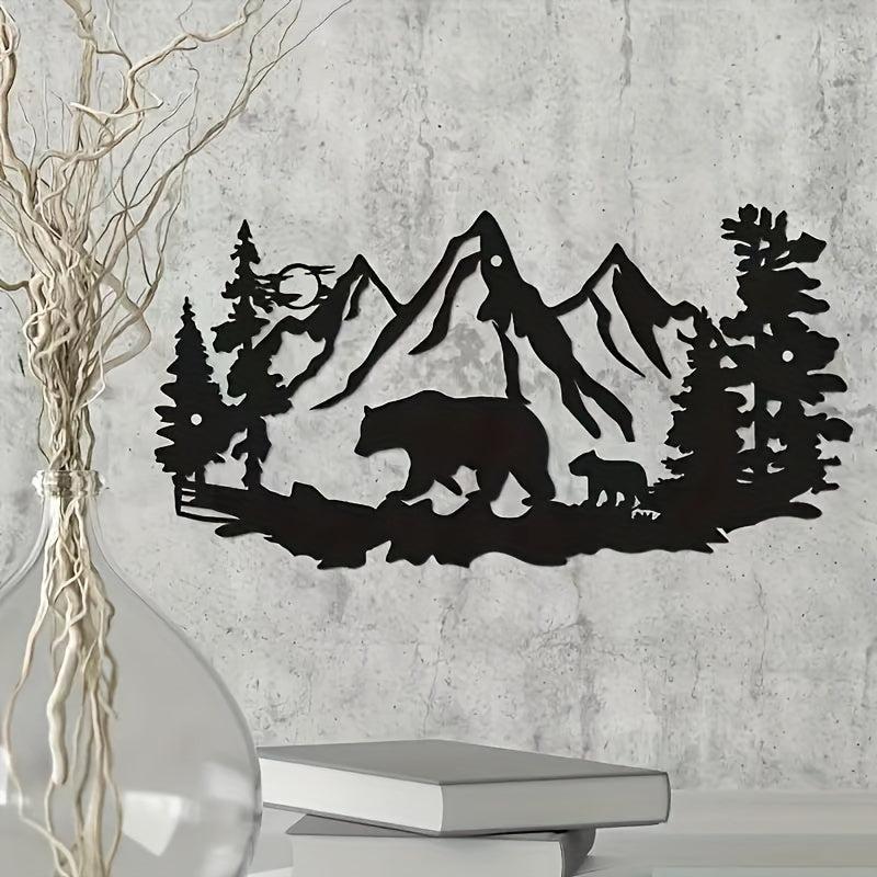 Rustic Iron Wooden Wall Hanging Decoration