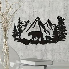 Rustic Iron Wooden Wall Hanging Decoration