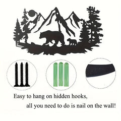 Rustic Iron Wooden Wall Hanging Decoration