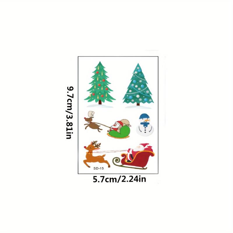 30 Sheets Christmas Theme Waterproof Temporary Tattoo Sticker