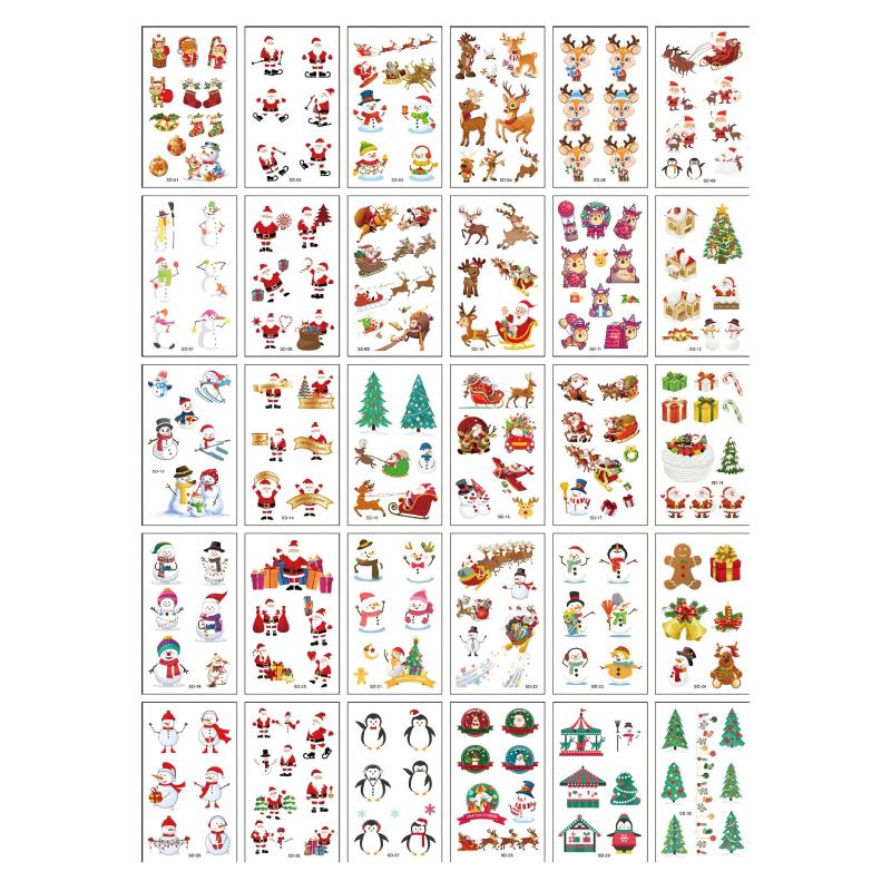 30 Sheets Christmas Theme Waterproof Temporary Tattoo Sticker