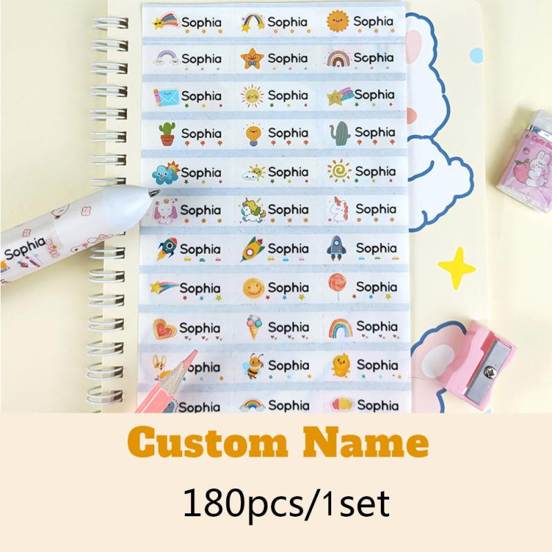 Custom Name Table Stickers Waterproof Personal Tag Labels for Girls