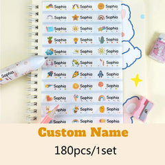 Custom Name Table Stickers Waterproof Personal Tag Labels for Girls